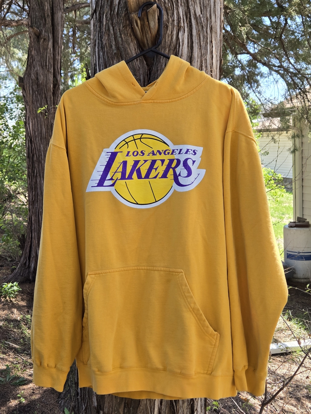 Majestic BigmanLos Angeles Lakers Gold Pullover Hoodie 2xl Tall